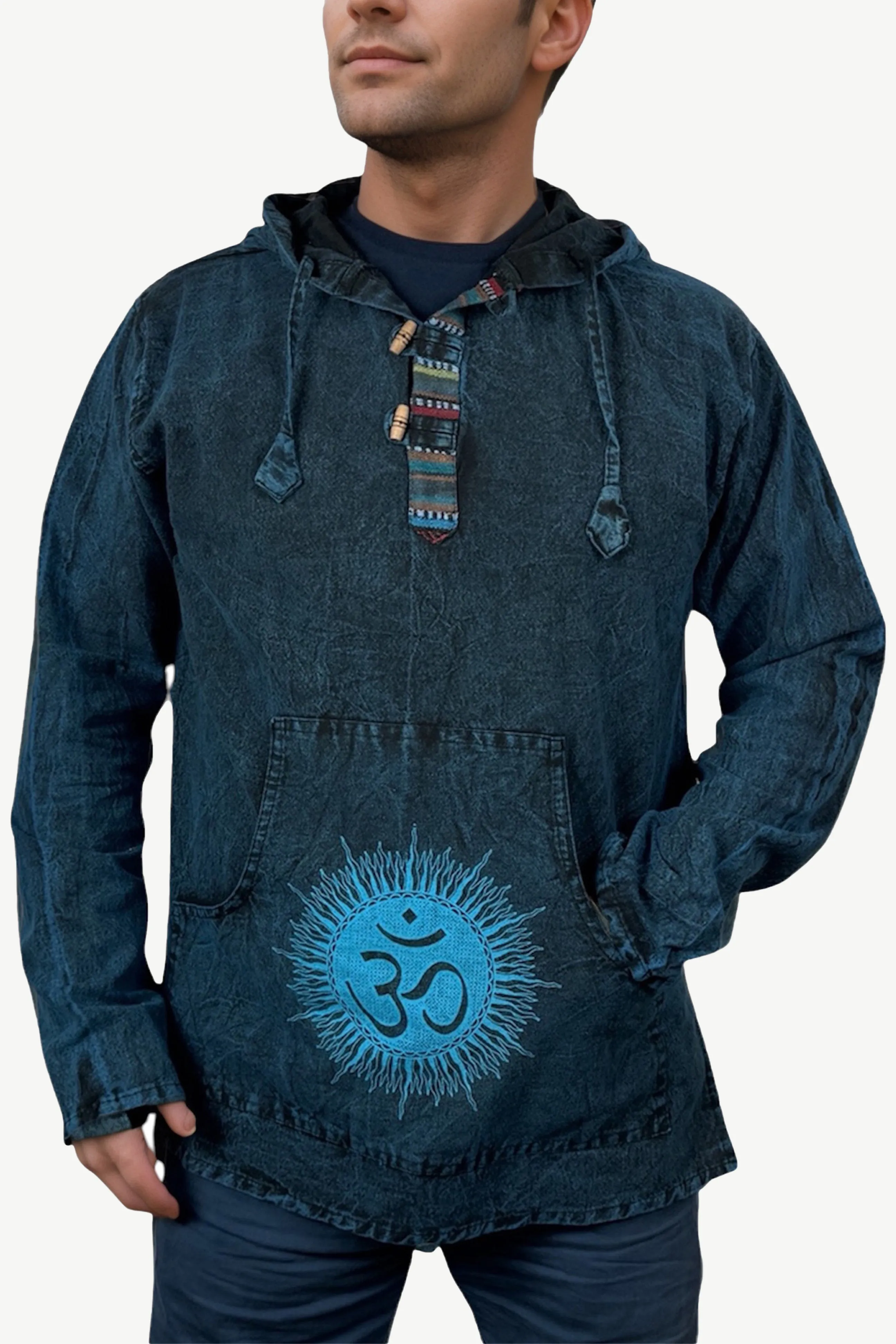 544 MS Unisex Stonewashed Cotton Hoodie Sweatshirt Pullover Hoodie