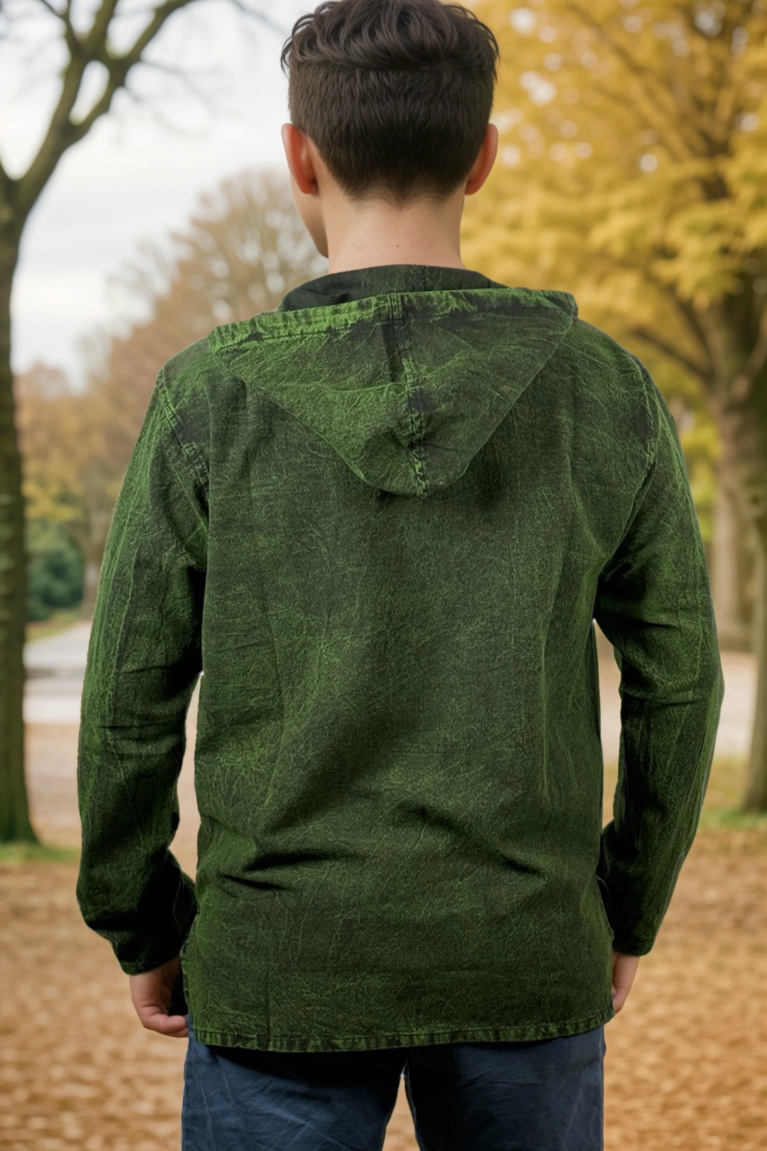 544 MS Unisex Stonewashed Cotton Hoodie Sweatshirt Pullover Hoodie