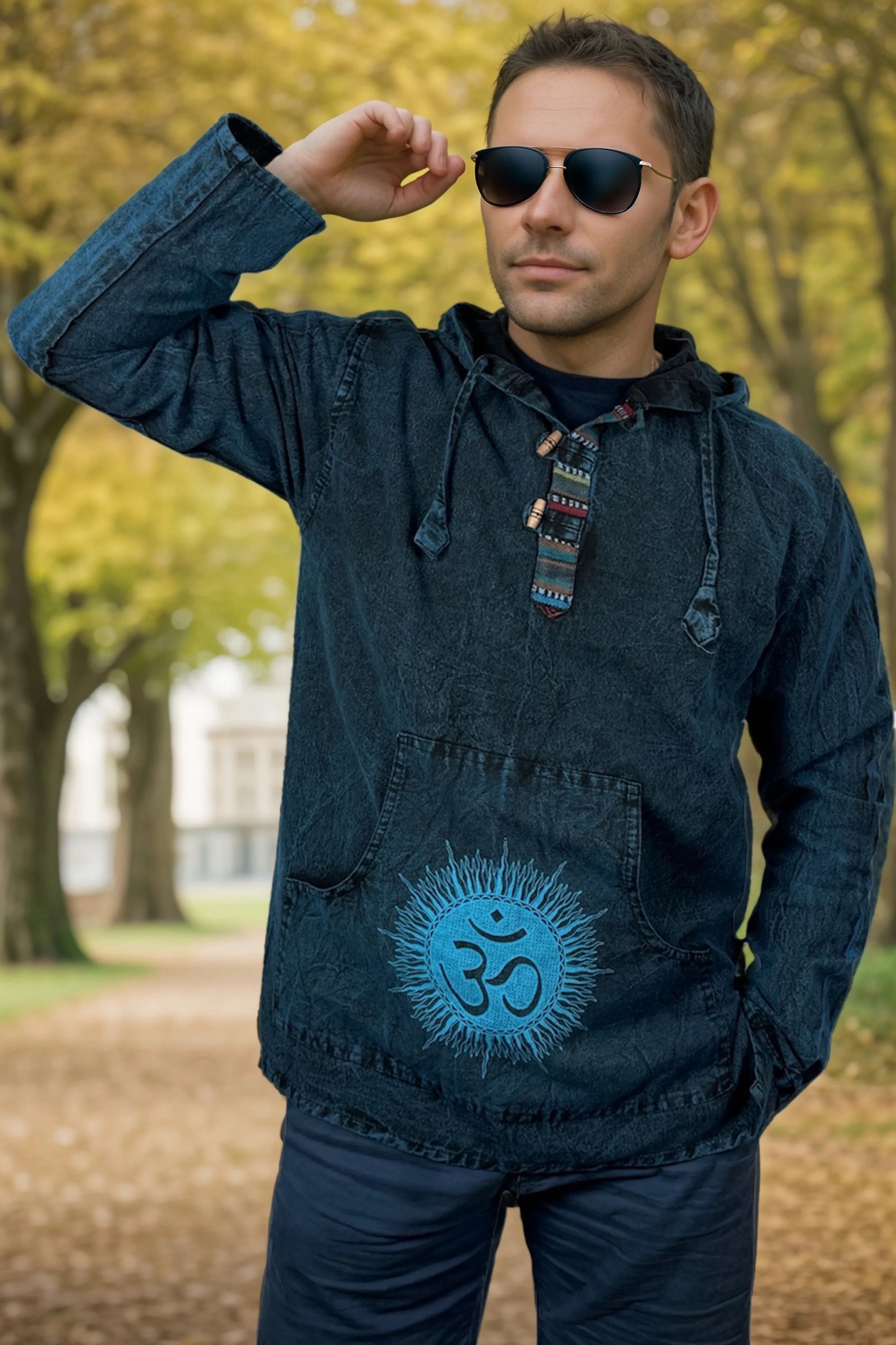 544 MS Unisex Stonewashed Cotton Hoodie Sweatshirt Pullover Hoodie