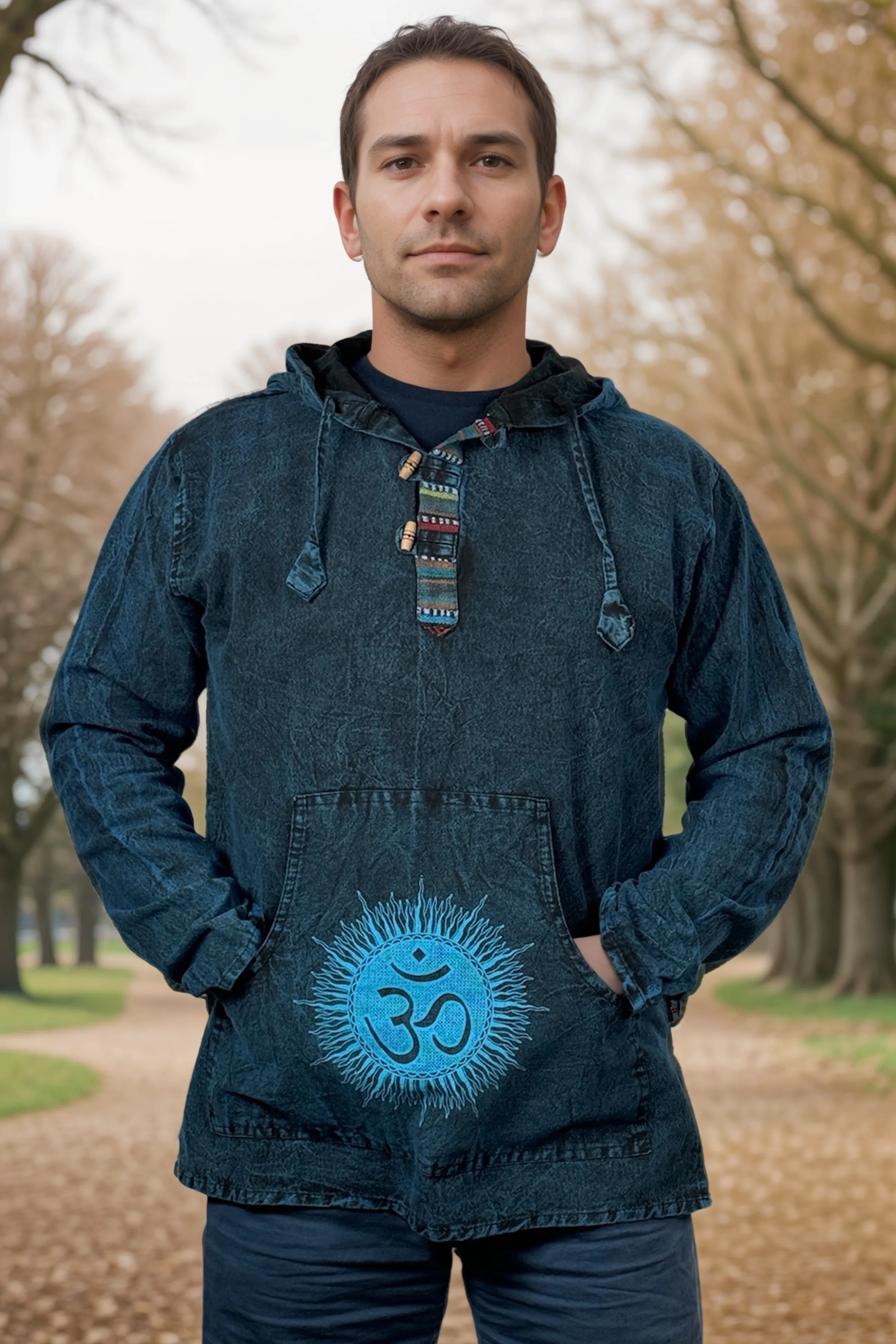 544 MS Unisex Stonewashed Cotton Hoodie Sweatshirt Pullover Hoodie