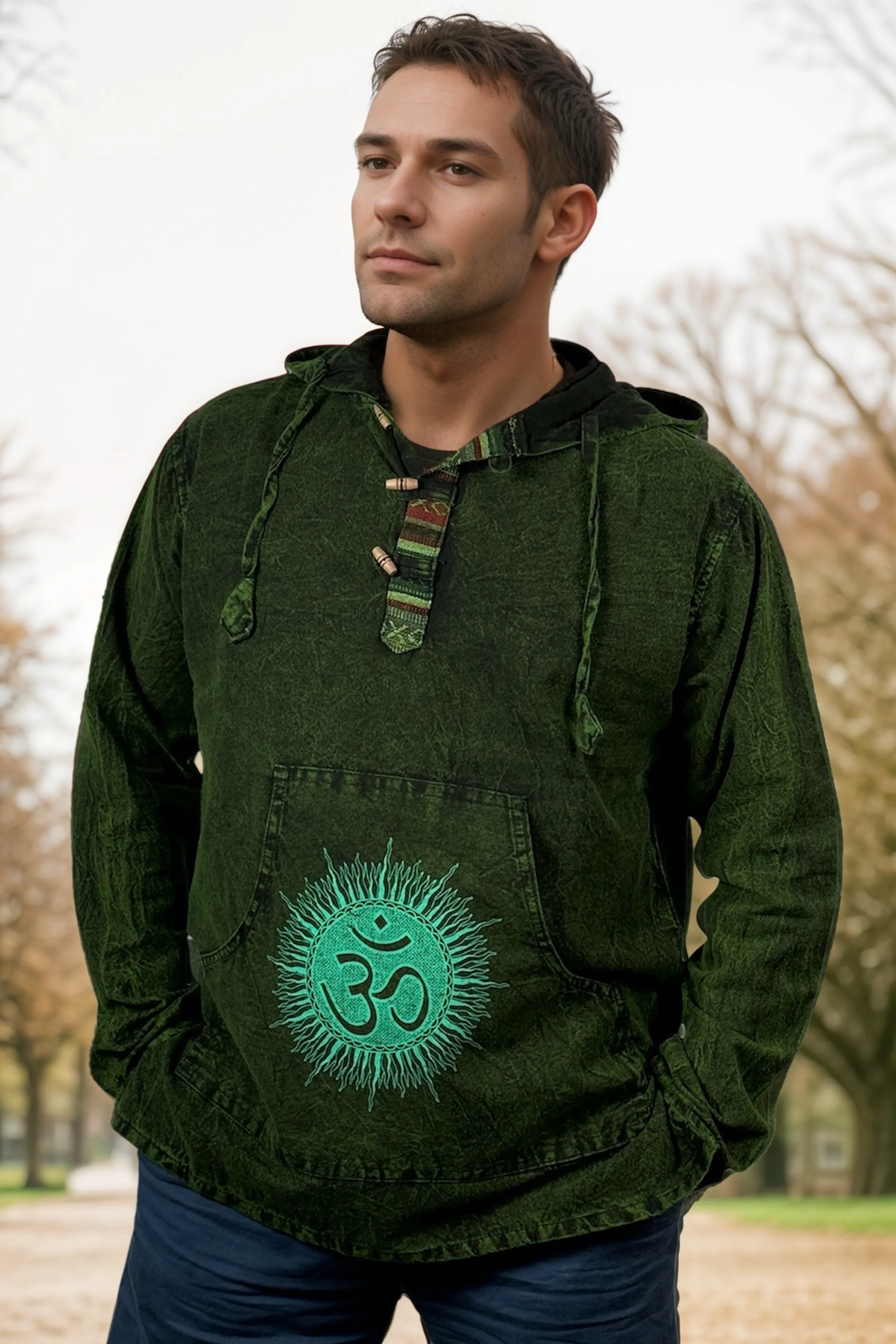 544 MS Unisex Stonewashed Cotton Hoodie Sweatshirt Pullover Hoodie
