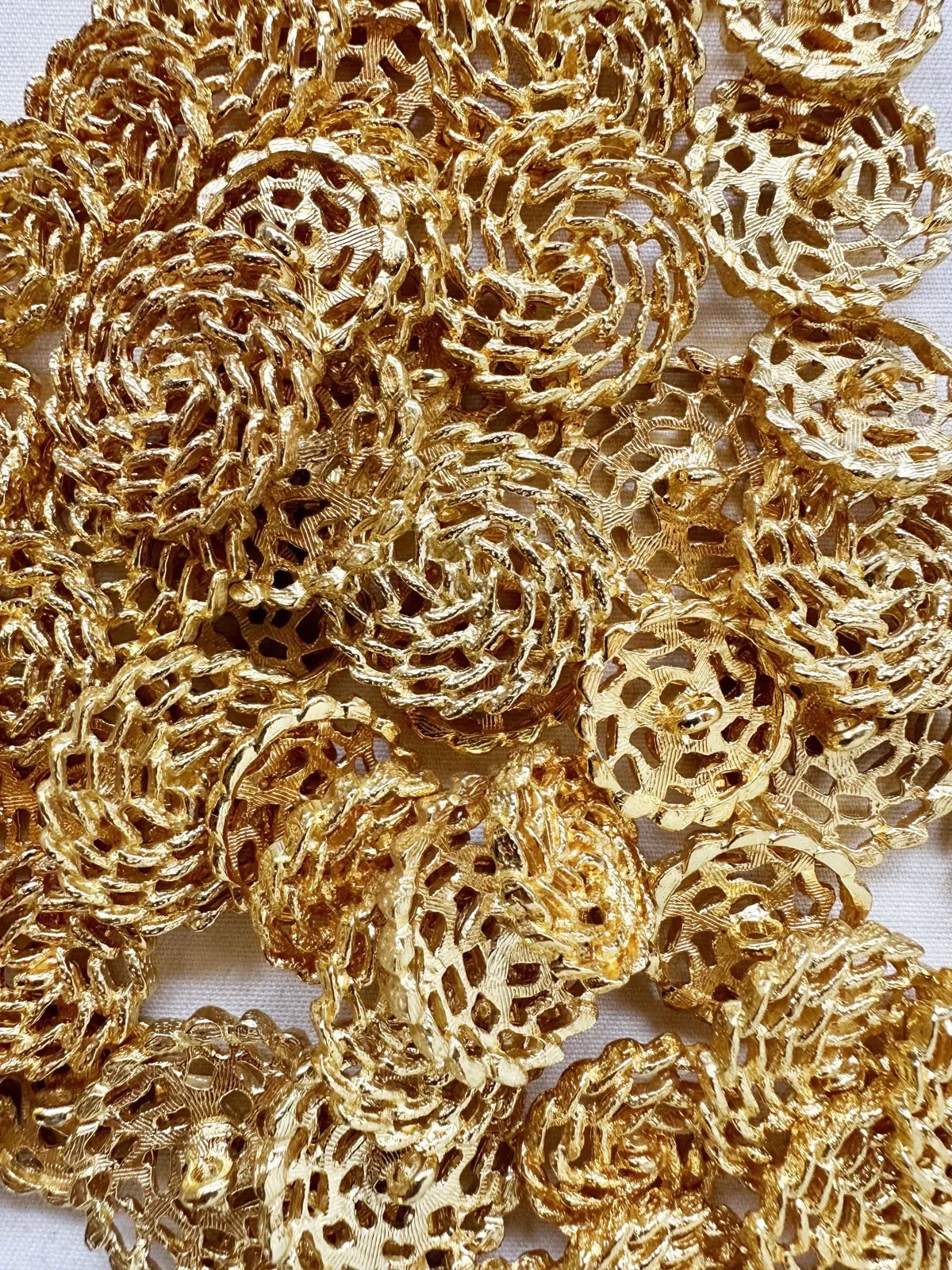Crochet Pinwheel Gold Jacket Buttons