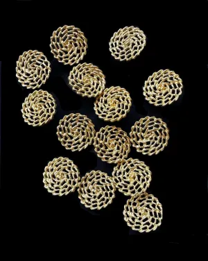 Crochet Pinwheel Gold Jacket Buttons