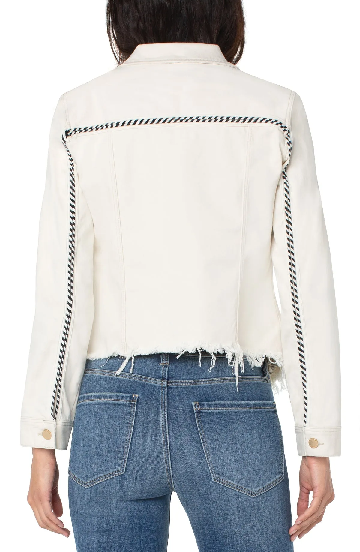 Cut Off Trucker Jacket w/ Piping