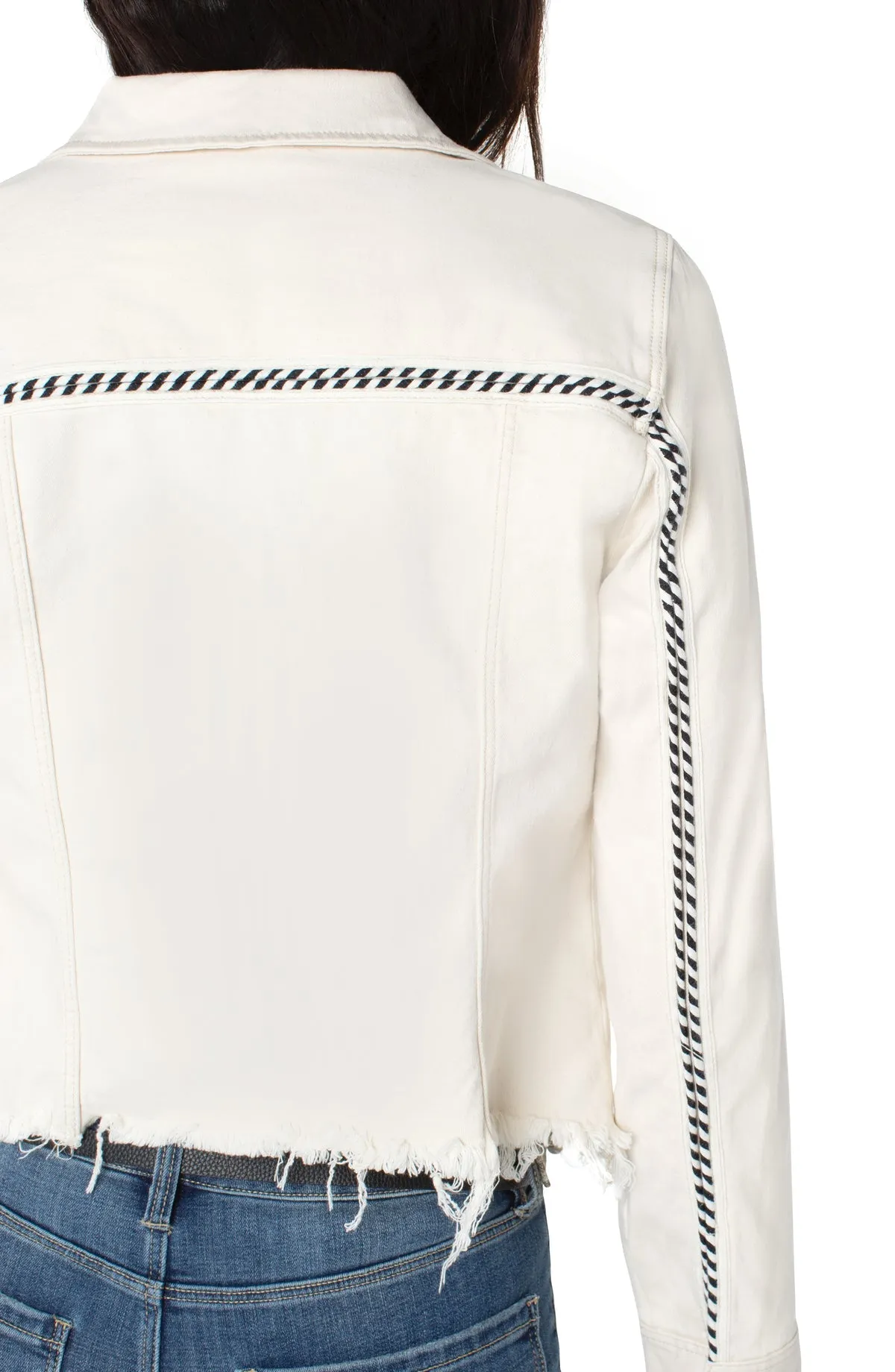 Cut Off Trucker Jacket w/ Piping