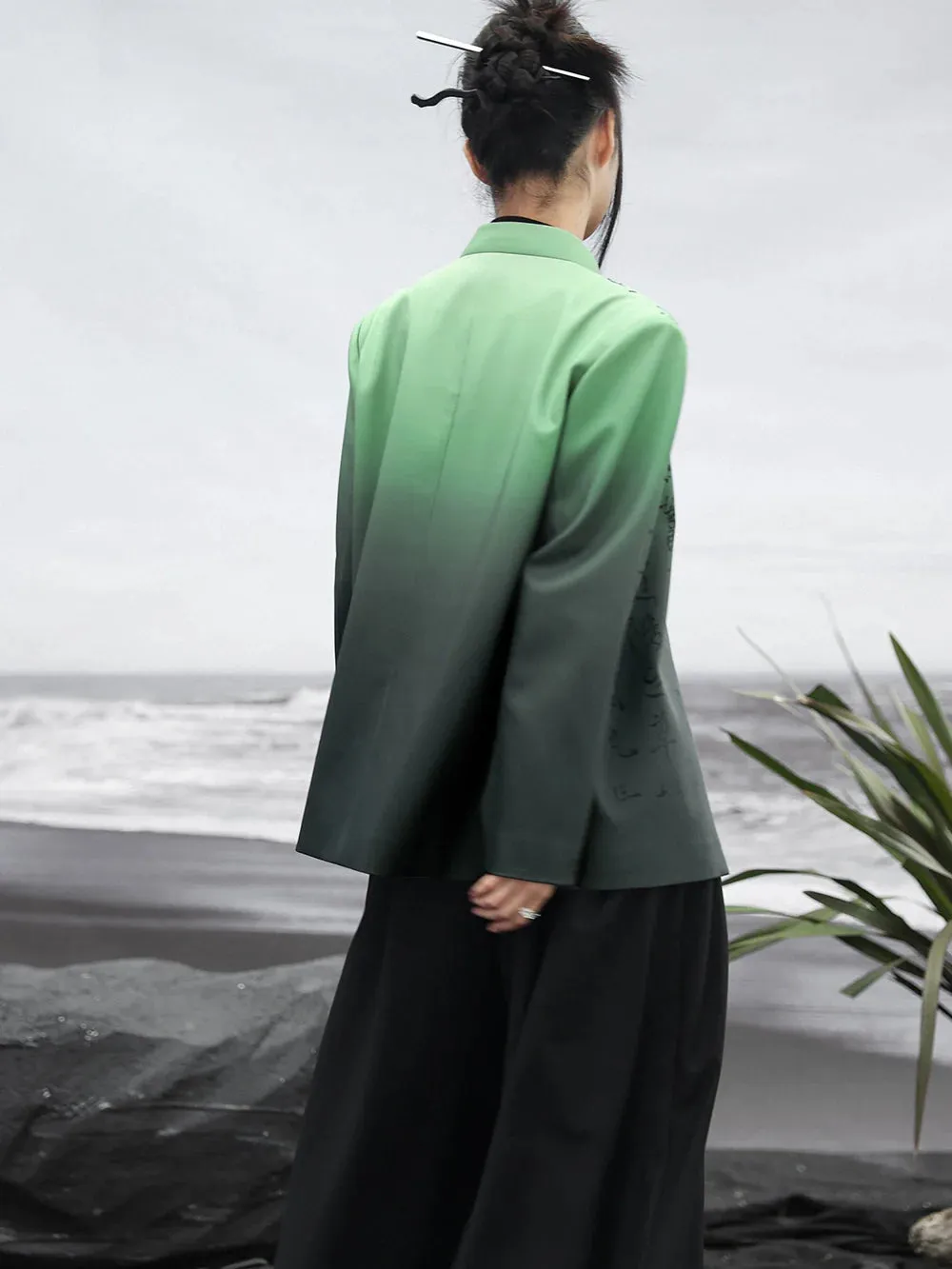 Dark China Gradient Jacket Green