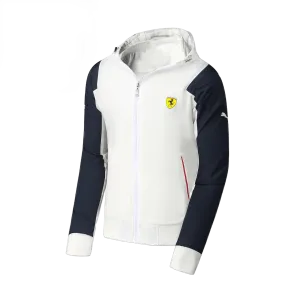 FER Race T7 Side Designed Logo Zip Down Polythene Hoodie Jacket- White