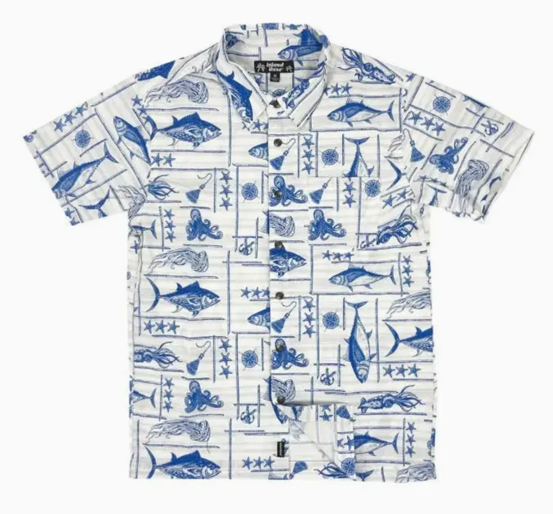 Fishball Button Down Hawaiian Shirt
