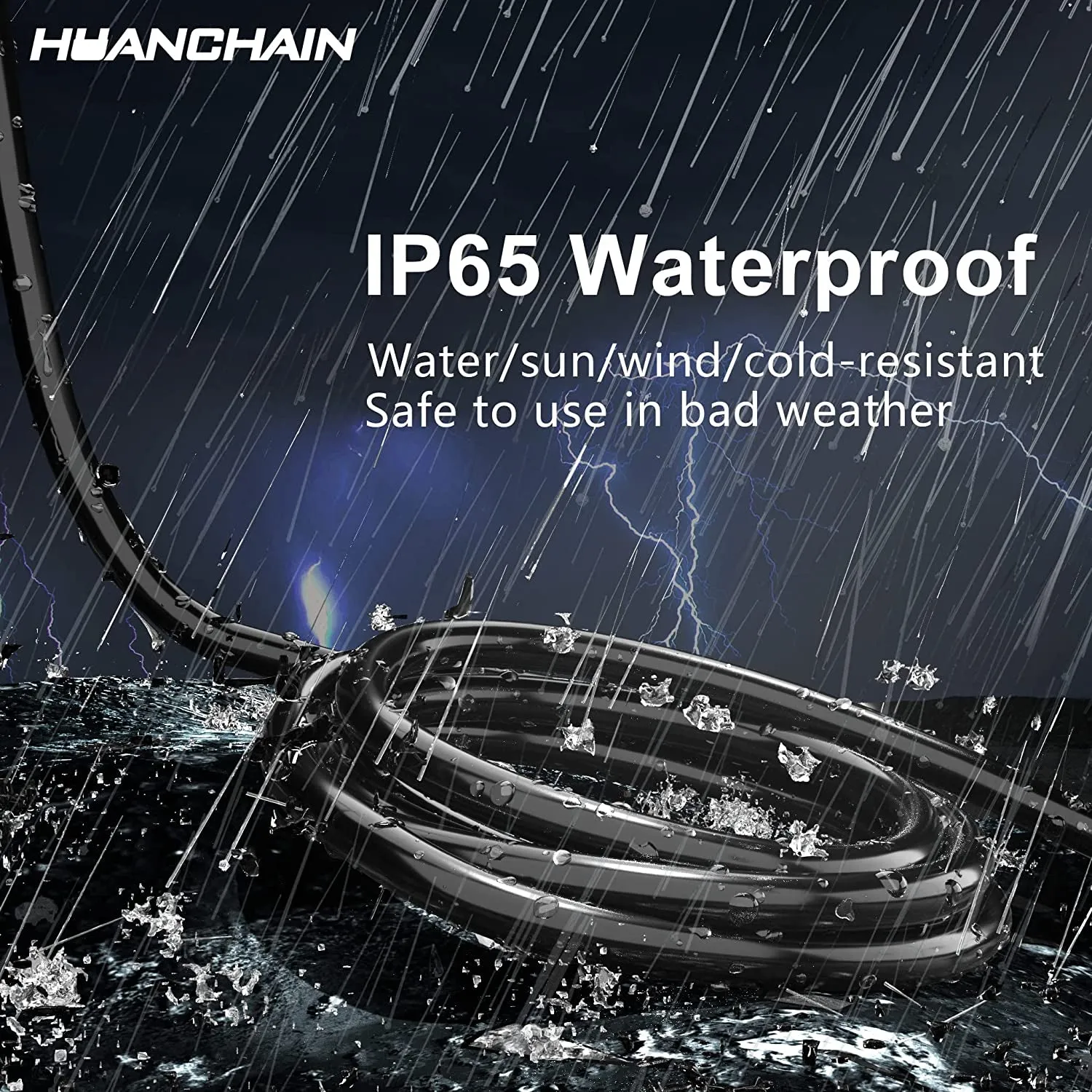 Indoor Outdoor Black Extension Cord 25 Ft Waterproof, 16/3 Gauge Flexible Cold-Resistant Appliance Cord Outside, 13A 1625W 16AWG SJTW, 3 Prong Heavy Duty Electric Cord, ETL
