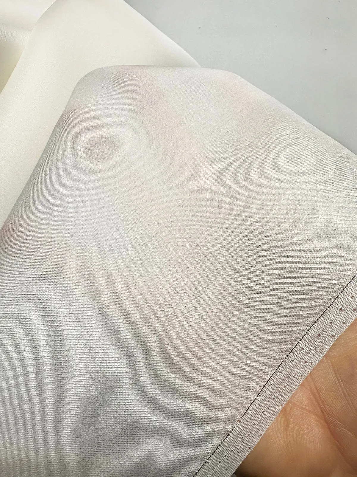 Light Ivory Heavy Satin Organza Remnants