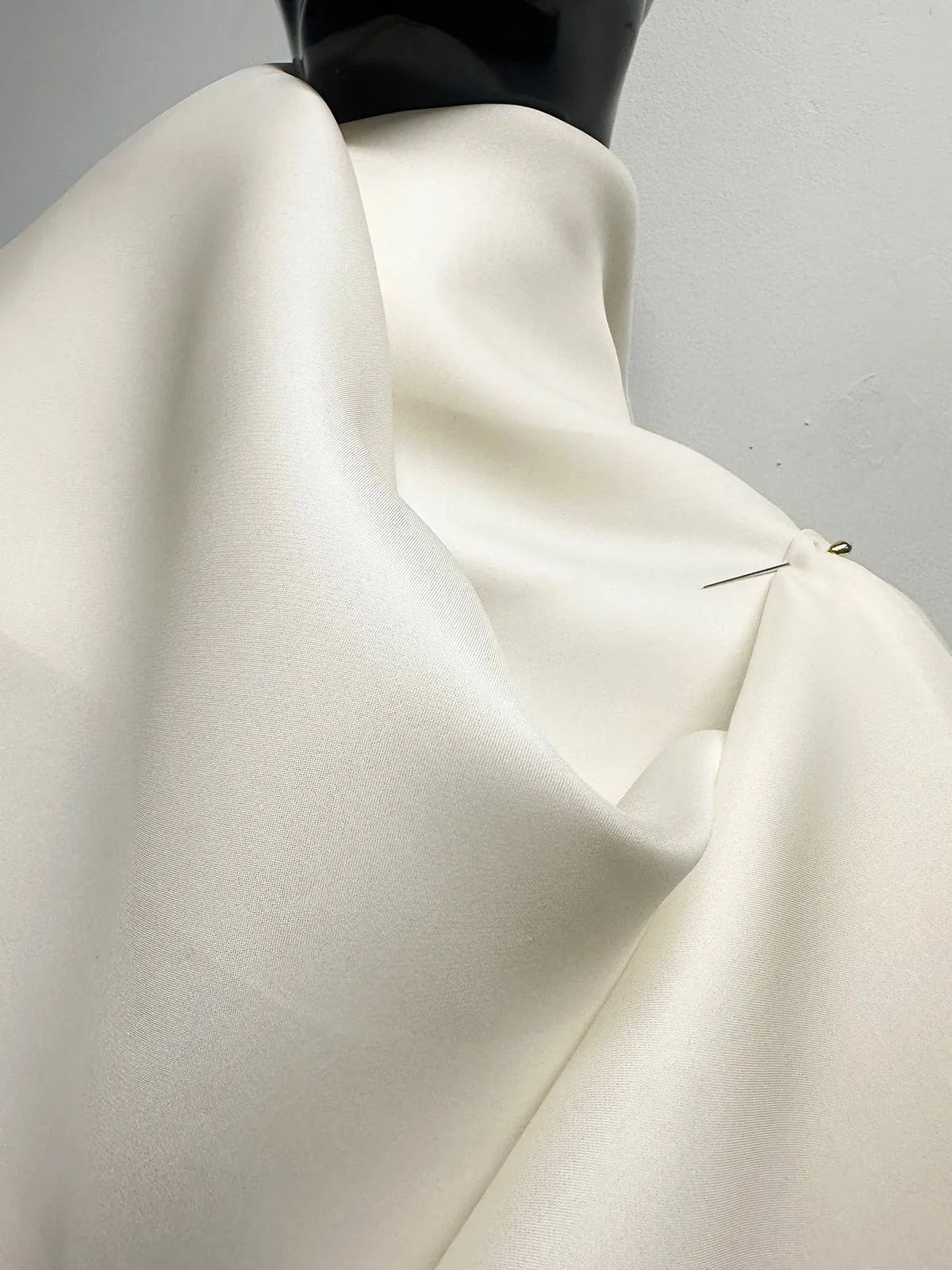 Light Ivory Heavy Satin Organza Remnants