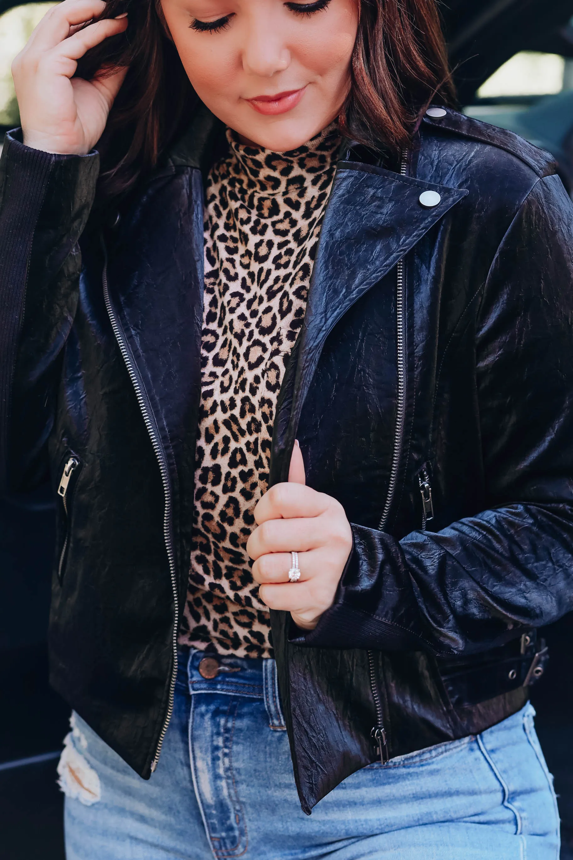 Malone Textured Faux Leather Jacket