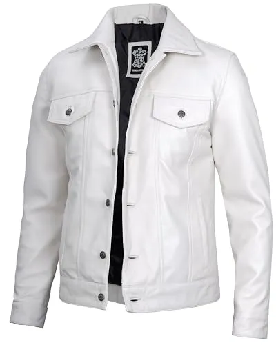 Men's Real Lambskin Vintage Trucker Leather Jacket
