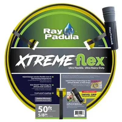 Open Box - Ray Padula XtremeFlex Ultra Flexible 50ft Heavy Duty Hybrid Garden Hose - Yellow