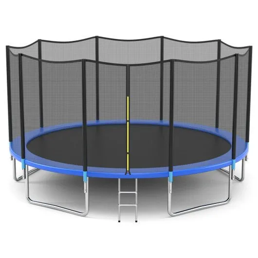 Outdoor Trampoline Bounce Combo with Safety Closure Net Ladder-8 ft