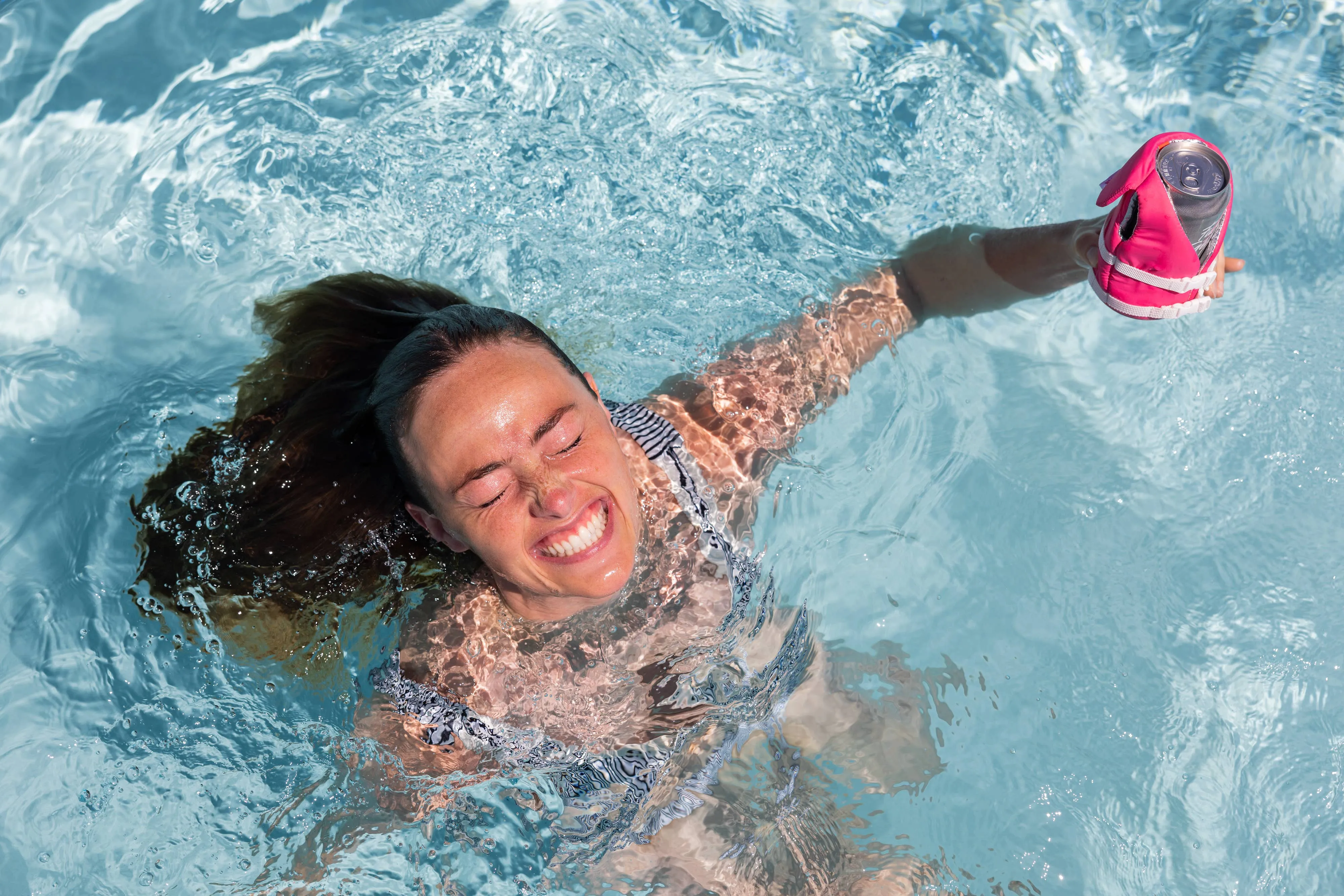 Puffin Can Koozie:  The Buoy - Party Pink