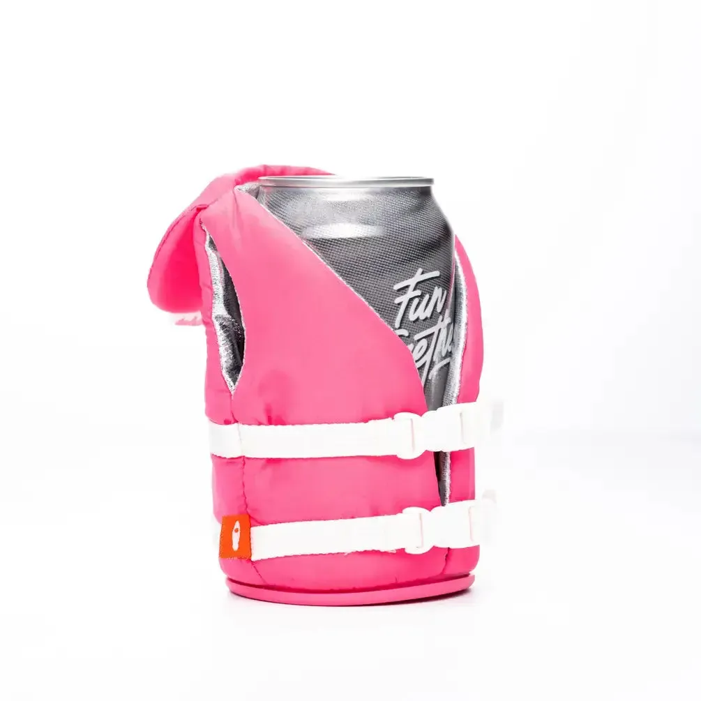 Puffin Can Koozie:  The Buoy - Party Pink