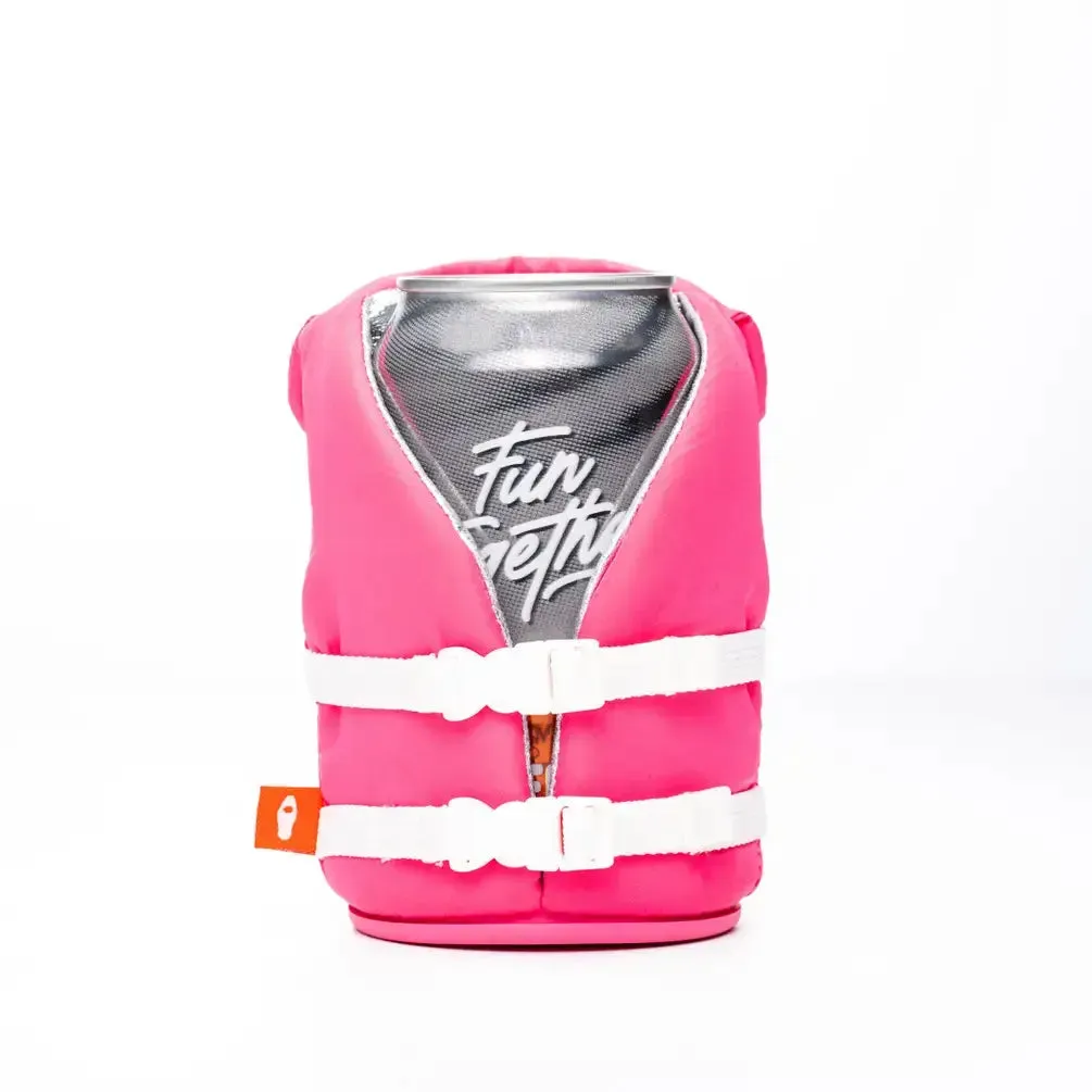 Puffin Can Koozie:  The Buoy - Party Pink