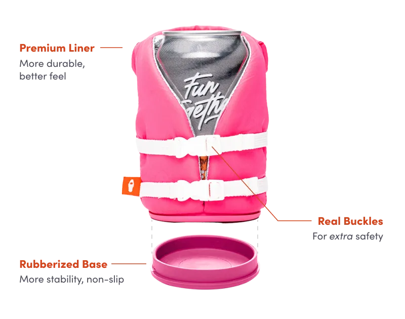 Puffin Can Koozie:  The Buoy - Party Pink