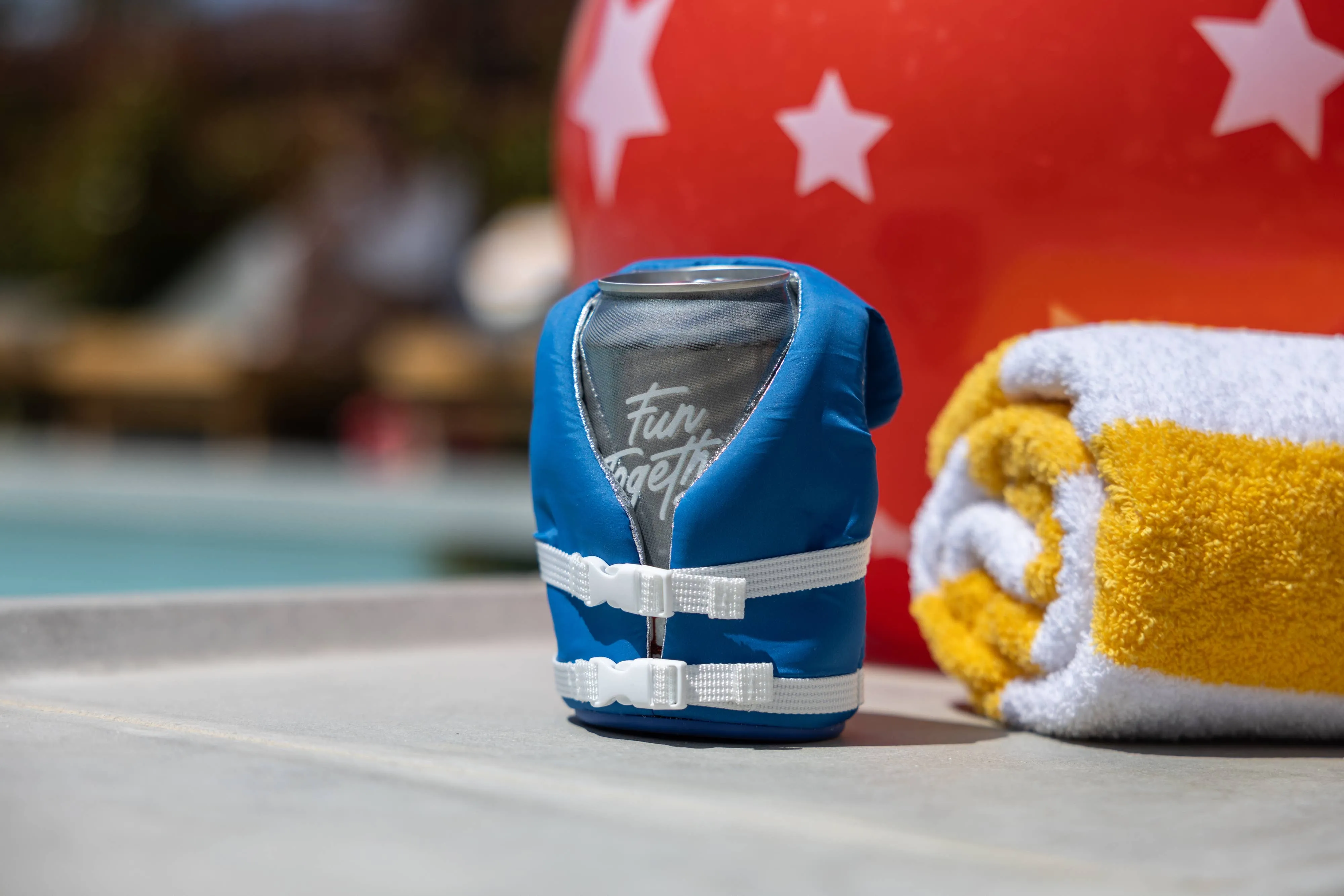 Puffin Can Koozie:  The Buoy - Varsity Blue