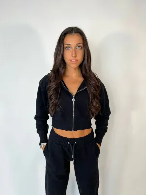 Revive Zip-Up Hoodie- Midnight Black