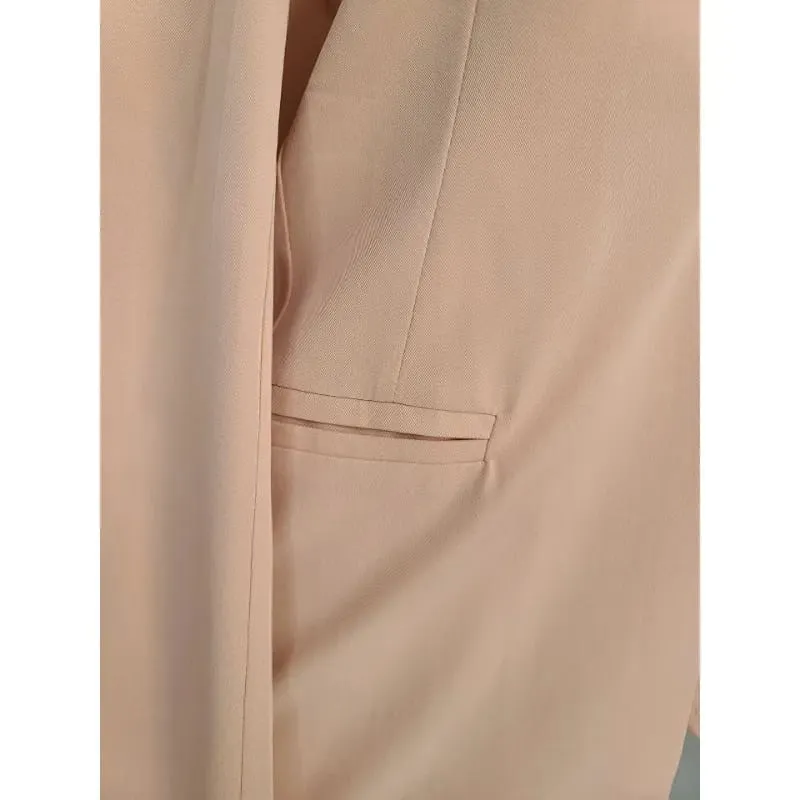 Short Blazer Suits Two Piece Set Women Office Outfit Summer Autumn Commute Turn Down Collar Long Sleeve Jacket High Waist Shorts B-33440