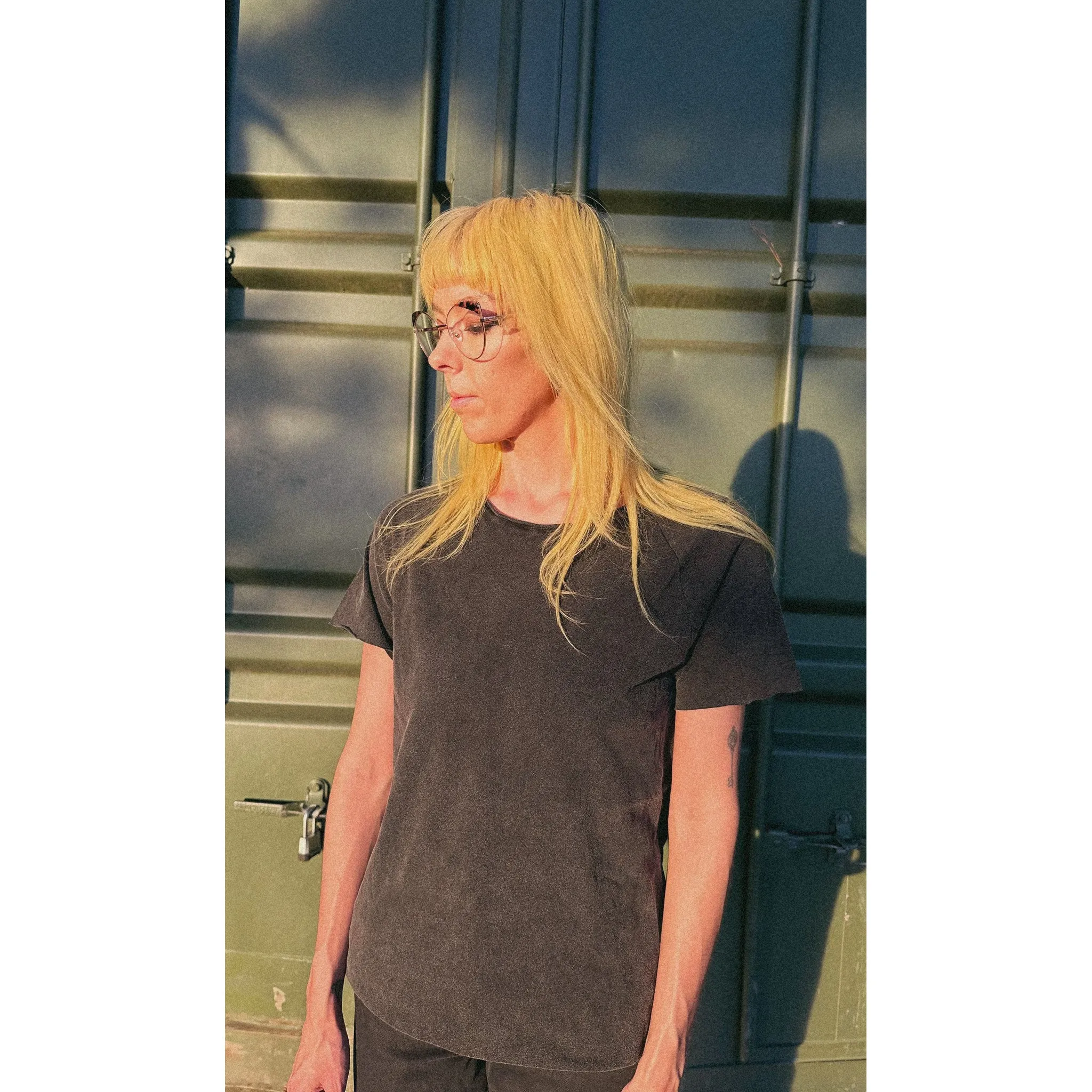 Vintage Black Raw Neck