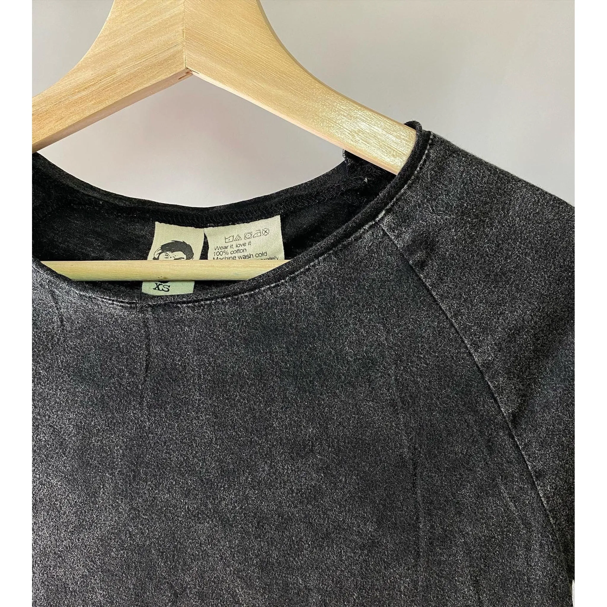 Vintage Black Raw Neck