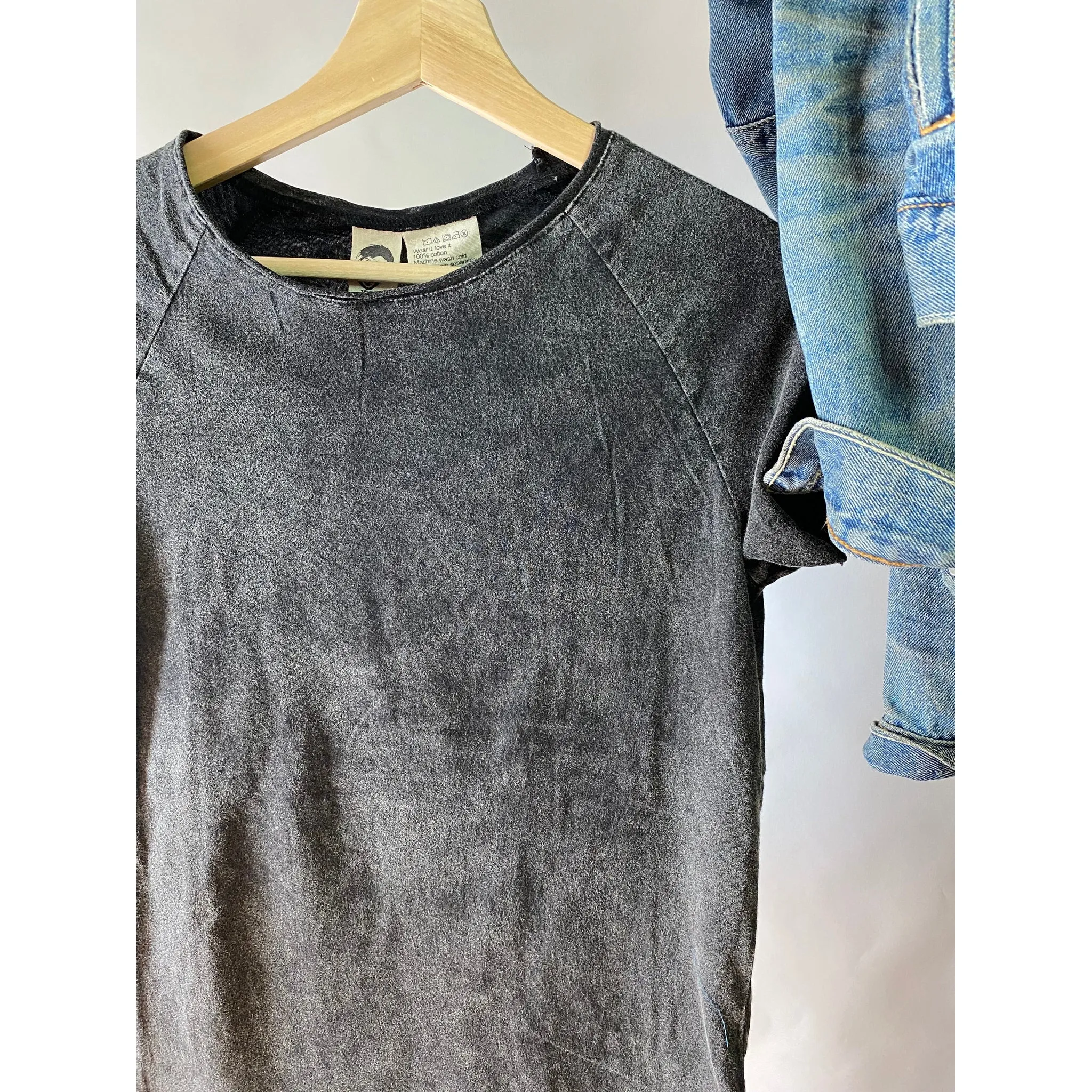 Vintage Black Raw Neck