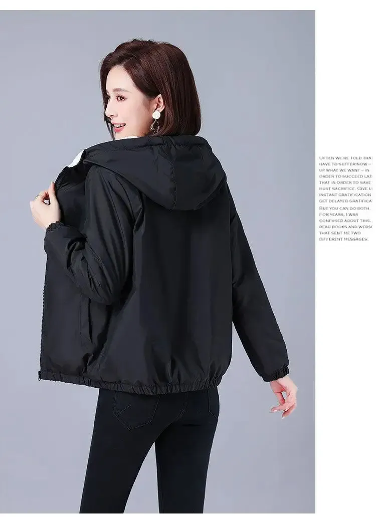 Winter Women’s Thicken Jacket Korean Velvet Thickening Hooded Cotton Padded Warm Waterproof Coats Casual Light Short Outerwears